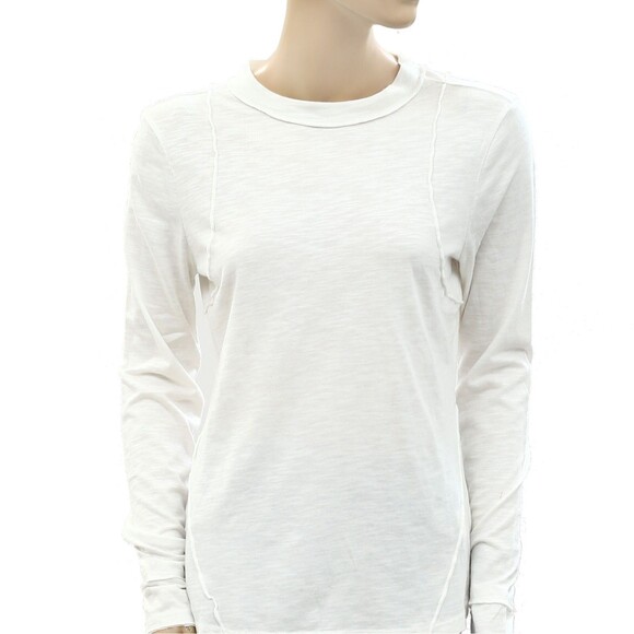 Anthropologie Pilcro Reconstructed Racer Tee Blouse Top Long Sleeve XXS 277567 - Picture 7 of 9